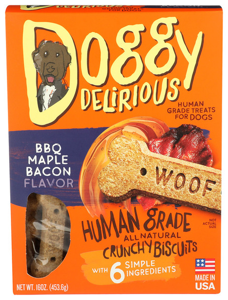 Doggy Delirious Bone Dog Bbq Maple Bacon - Case of 6 - 16.00 OZ
