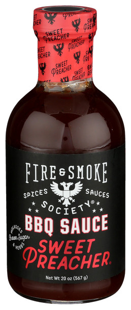 Fire And Smoke Sauce Sweet Preacher - Case of 6 - 20.00 OZ