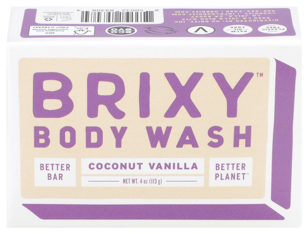 Brixy Bar Body Wash Ccnut Vani - Case of 3 - 4.000 OZ