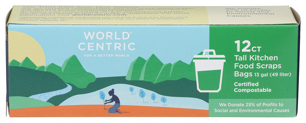 World Centric Bag Kitchen Waste 13gal - Case of 12 - 12.00 PC