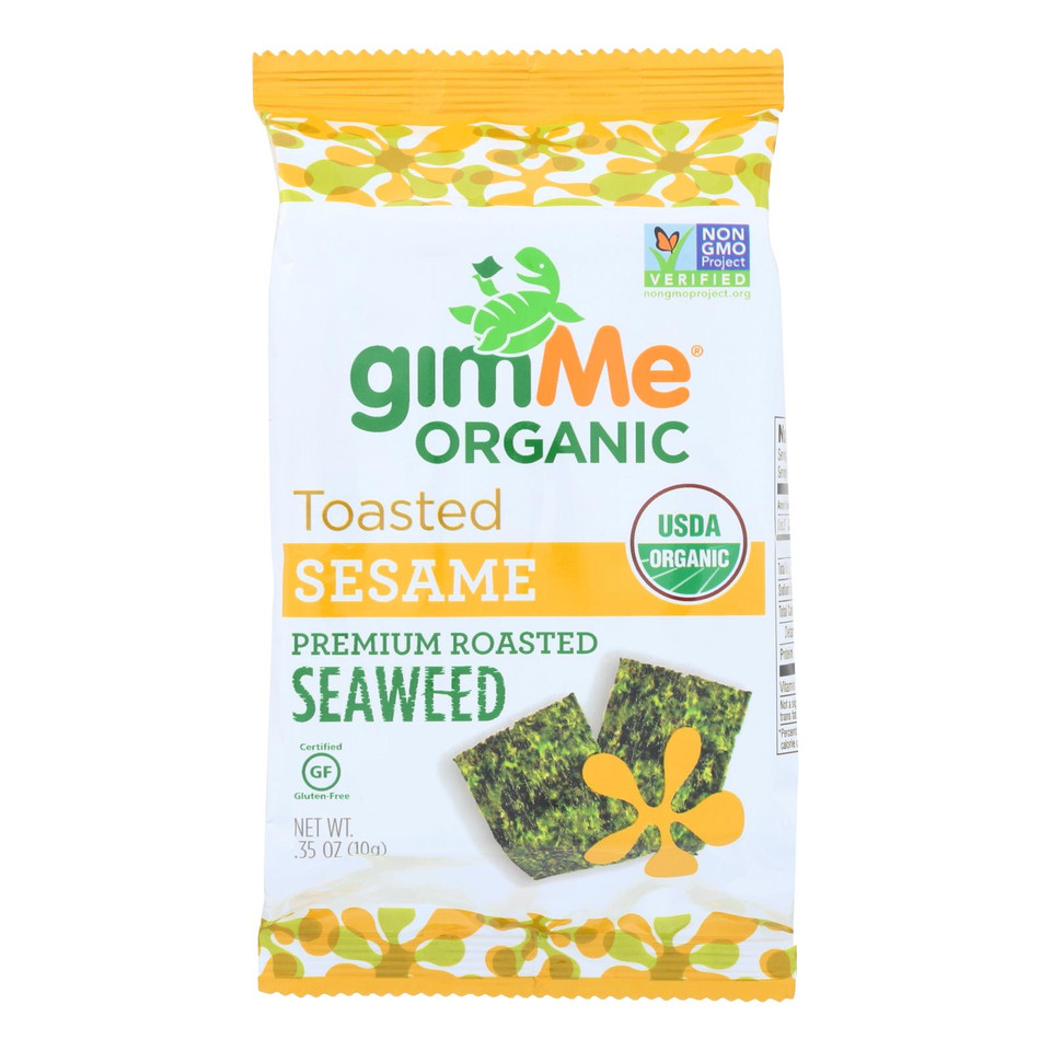 Gimme Seaweed Snacks Organic Roasted Seaweed Snack Sea Salt Case Of