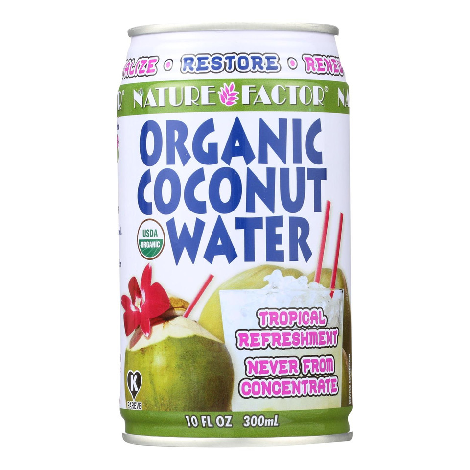 Nature Factor Organic Coconut Water Case Of 12 10.1 Fl Oz.
