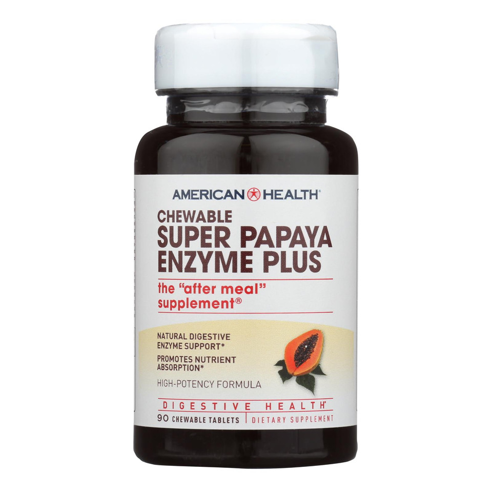 American Health Super Papaya Enzyme Plus Chewable 360 Chewable Tablets 