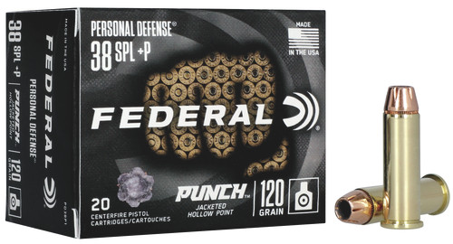 Federal Premium Personal Defense Punch .38 Special +P Handgun Ammunition - 20 Rounds