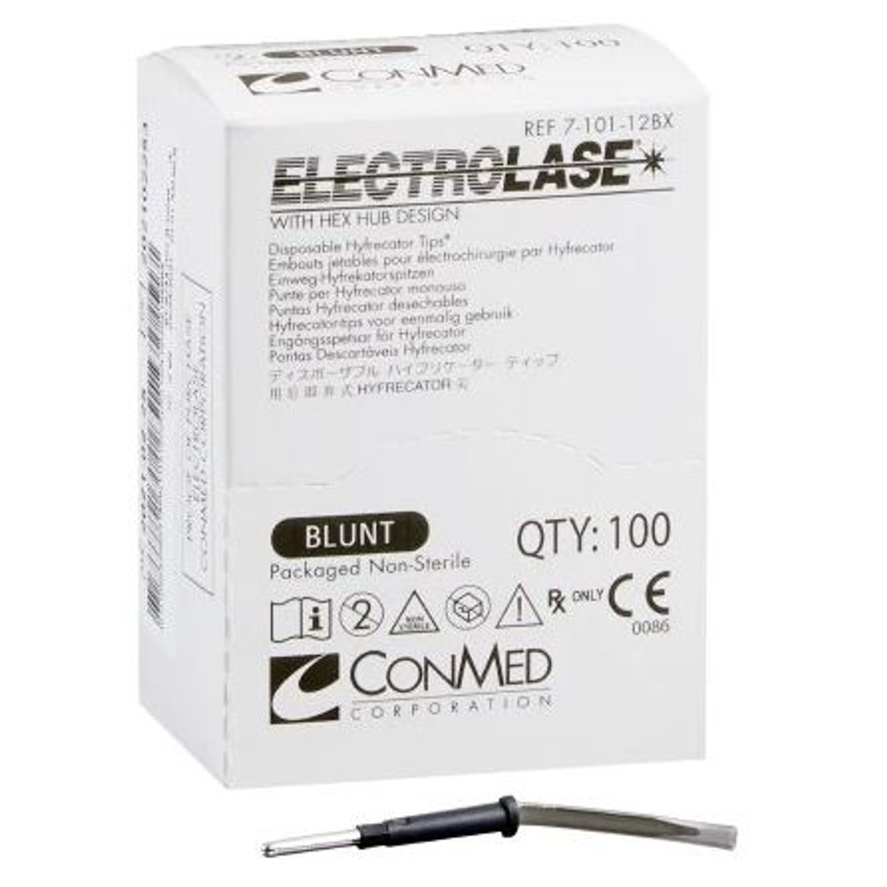 ConMed 7-101-12BX Electrolase Tip, Blunt, Non-Sterile, Box