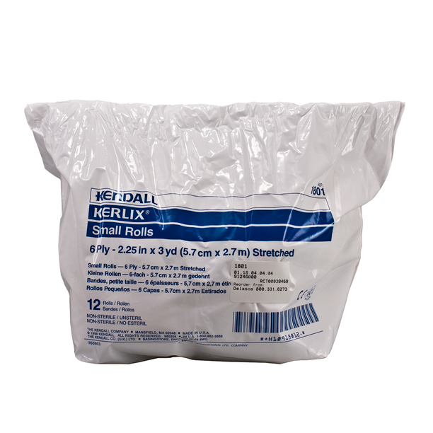 Kendall 1801 Kerlix Non-Sterile Woven Gauze Rolls, Small, 2.25 x 3 yards