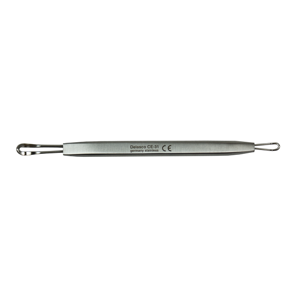 Delasco CE-31 Comedone Extractor 4 1/4 in, Flat End and Wire End Expressors