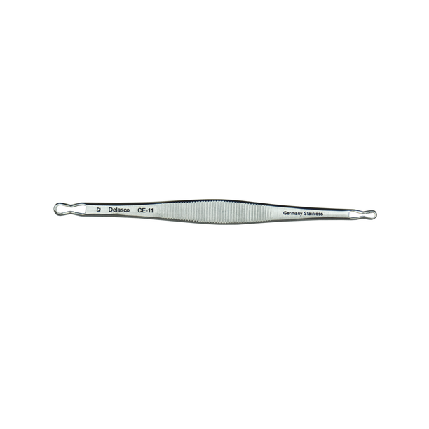 Delasco CE-11 Schamberg comedone extractor, regular, 2 pinched ends