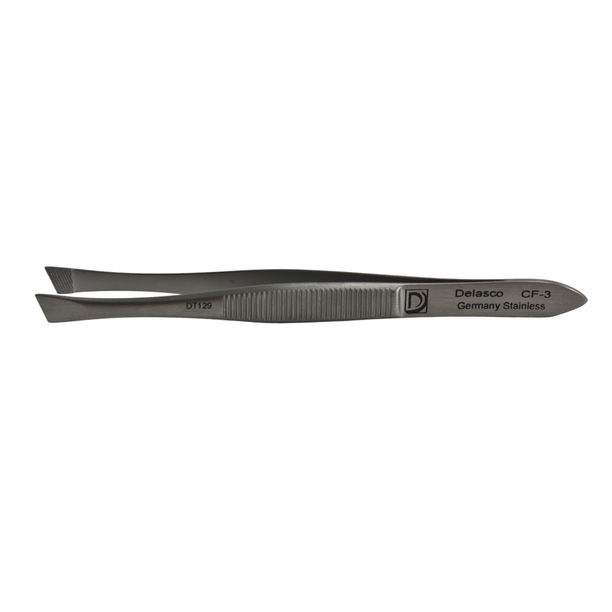 Delasco CF-3 Bergh Cilia Forceps 3.5 in Straight 5mm Serrated