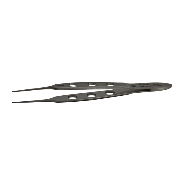 Delasco BH-1 Bishop Harmon Forceps 3.375 in Straight 0.8mm Serrated