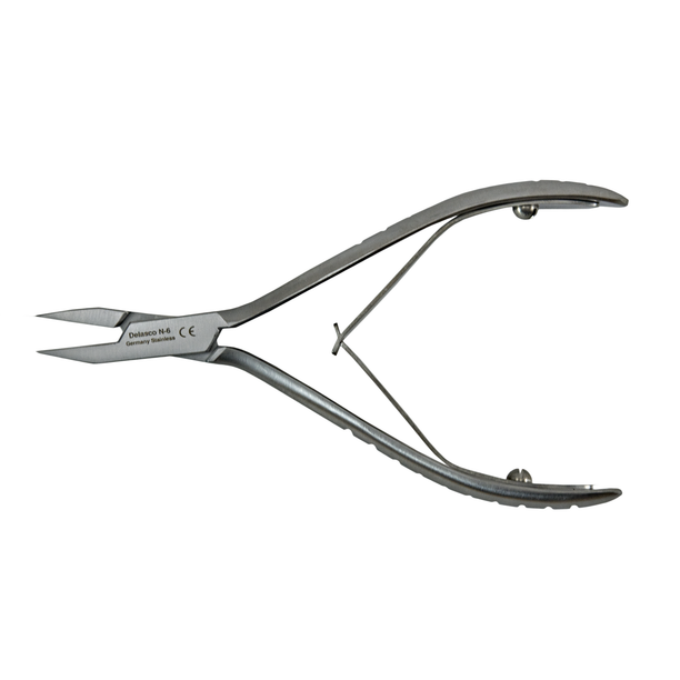 Delasco N-6 Nail Nipper 4 1/2", Straight Jaws, Double Spring, Delicate, Stainless Steel