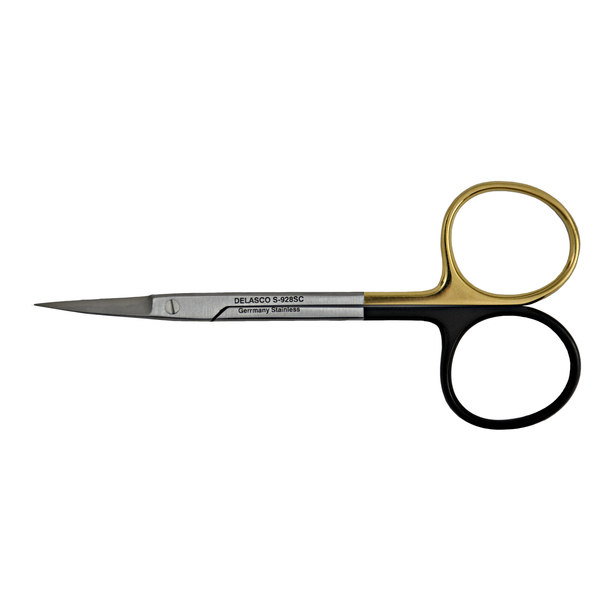 Delasco S-928SC Iris Scissors 4.5 in Curved 25mm Sharp/Sharp SuperCut Tungsten Carbide