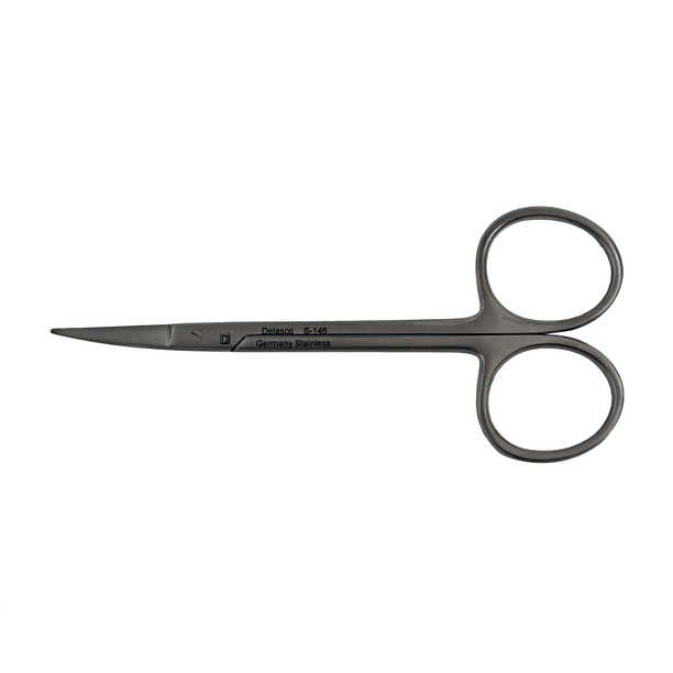 Delasco S-146 Iris Scissors 4.5 in Curved 20mm Blunt/Blunt
