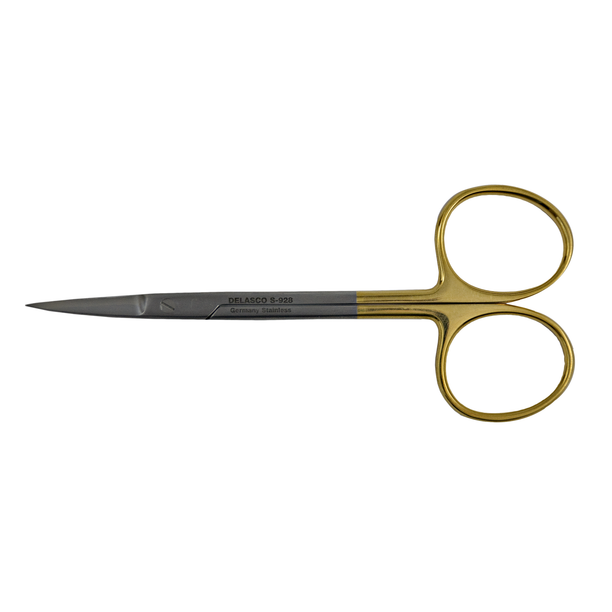 Delasco S-928 Iris Scissors 4.5 in Curved 25mm Sharp/Sharp Tungsten Carbide