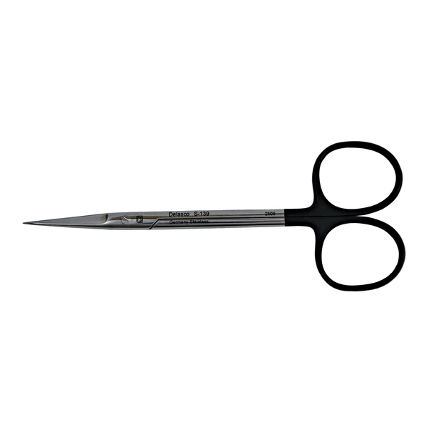 Delasco S-139 Iris Scissors 4.5 in Straight 25mm Sharp/Sharp, One Blade Serrated SuperCut