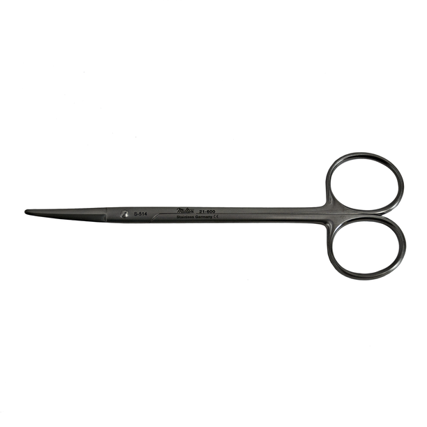Foman Saber-Back Scissors 5" (12.5cm), Slightly Curved Blades with Semi-Sharp Outer Edges, Stainless Steel