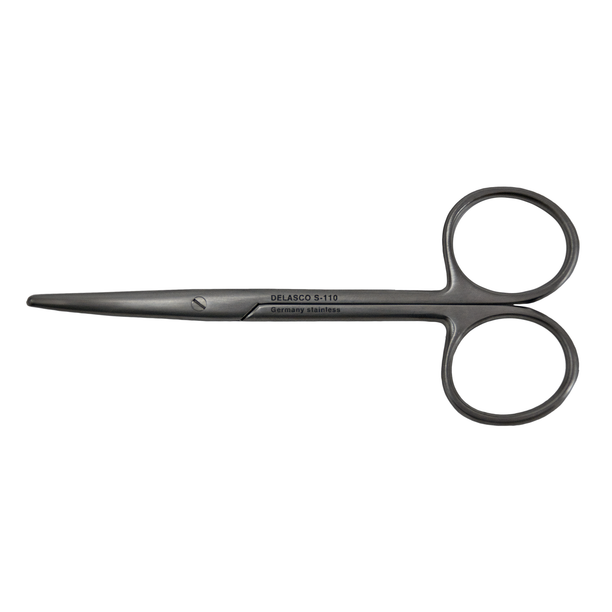 Delasco S-110 Lexer-Baby Scissors 4" (10cm), Curved, Blunt/Blunt, Stainless Steel