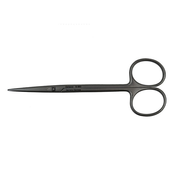 Delasco S-563 Metzenbaum Scissors 4.5", Fine, Straight, Blunt/Blunt, Stainless Steel