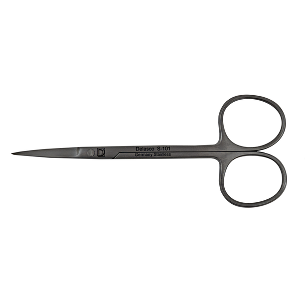 Delasco S-101 Oliver Suture Applying Scissors (11.5cm) 4 1/2", Sharp/Sharp Tips, Straight, Stainless Steel