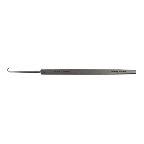 Delasco SH-105 O'Connor Skin Hook 4.75 in Straight Hook 3mm Dia. Single, Sharp