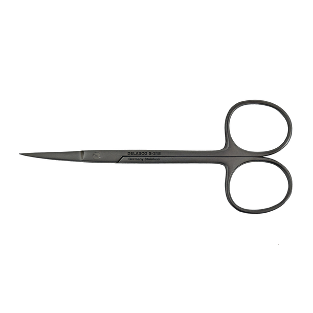 Iris Scissors 4.5 in Curved 25mm Sharp/Sharp One Blade Serrated