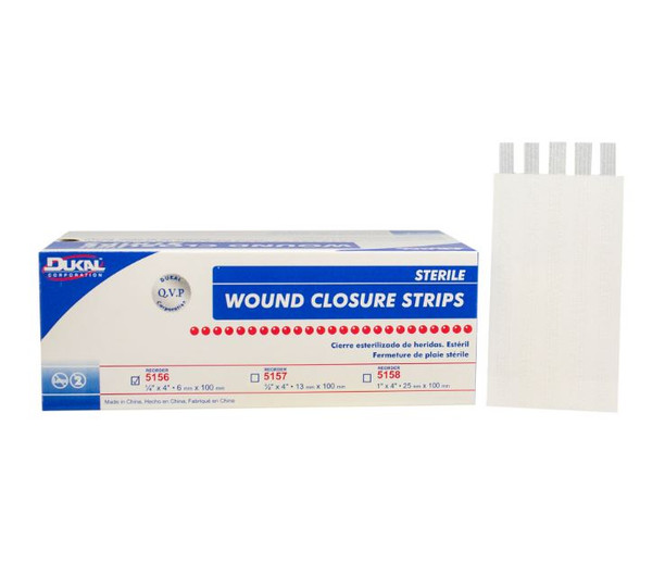 Dukal 5156 Wound Closure Strip, Sterile, 1/4" X 4"