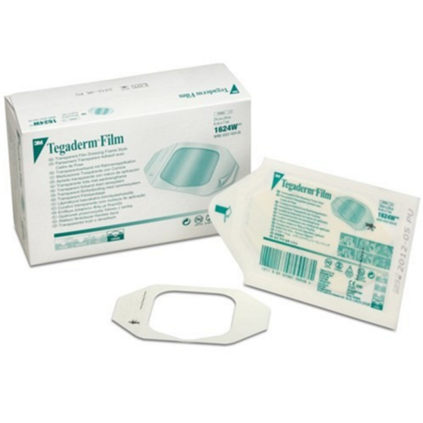 3M Tegaderm 1624W Transparent Film Dressing, 2 3/8" X 2 3/4", Box of 100