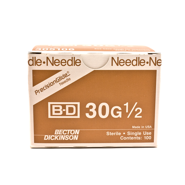 BD 305106 PrecisionGlide 30 G x 1/2 in. Hypodermic Plastic Blister Pack Needle BD 305106 PrecisionGlide 30 G x 1/2 in. Hypodermic Plastic Blister Pack Needle
