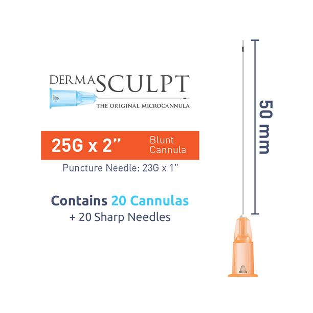 DermaSculpt 25G x 2" (50mm) Blunt Bevel Cannula DermaSculpt 25G x 2" (50mm) Blunt Bevel Cannula