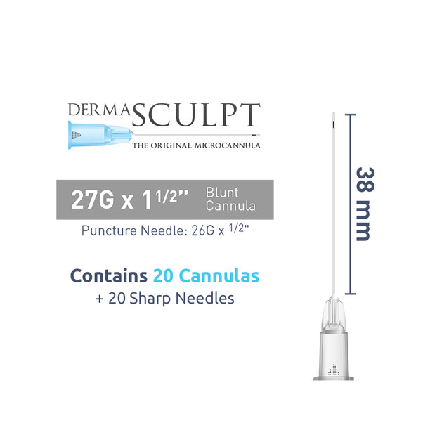 DermaSculpt 27G x 1 _" (38mm). Blunt Bevel Cannula