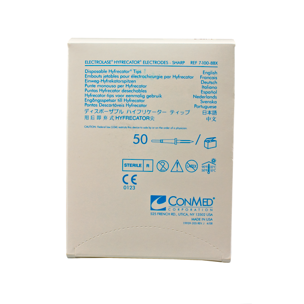 ConMed 7-100-8BX Electrolase Tips, Sharp, Sterile, Box of 50