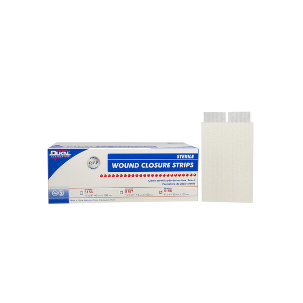 Dukal 5158 Wound Closure Strip, Sterile 1in x 4in, 4/Pk, 50Pk/Box