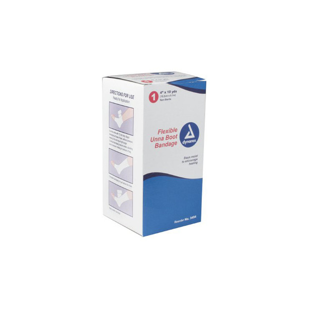 Dynarex 3454 Unna Boot Bandage, 4" x 10 Yards