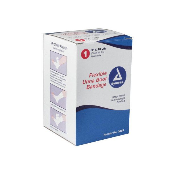 Dynarex 3453 Unna Boot Bandage, 3" x 10 Yards