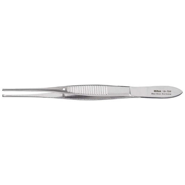 Miltex 18-786 Iris Forceps 4 in Straight 0.8 mm 1x2 Teeth