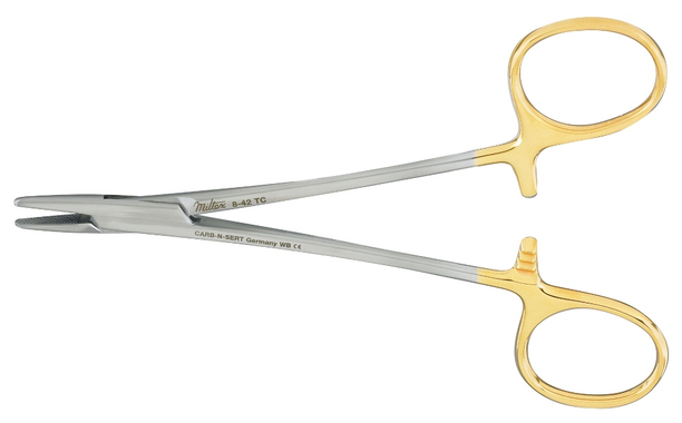 Miltex Mayo-Hegar Needle Holder 5 1/2" Serrated Jaws, Tungsten Carbide Miltex Mayo-Hegar Needle Holder 5 1/2" Serrated Jaws, Tungsten Carbide