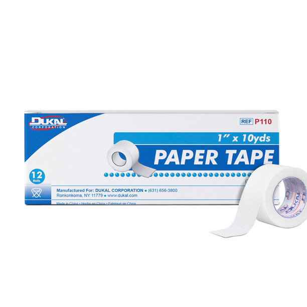 Dukal P110 Microporous Paper Tape, Non-Sterile, 1" x 10 yds, Box of 12