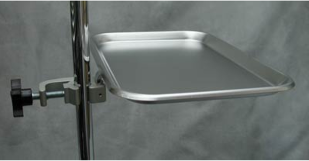 Accessory Tray and Clamp for Mobile Stand (tray is 13 1/2" W x 9 3/4" L X 3/4" D)