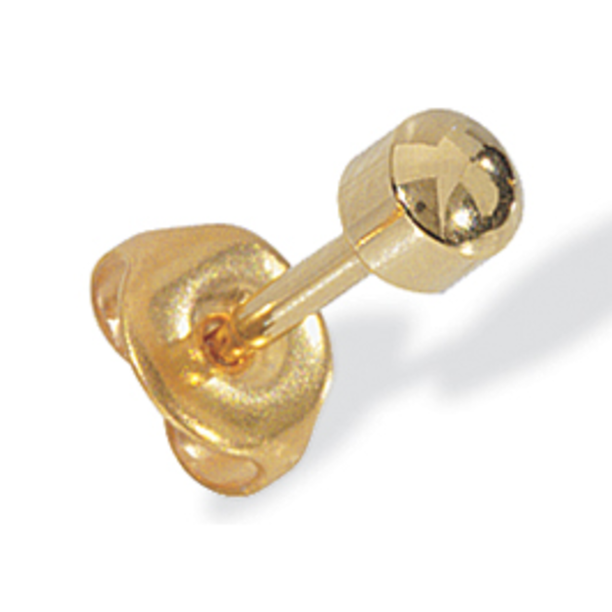 Hastings 575 Coren PS Ear Piercers, 24 Karat Gold Plated High Grade Surgical Steel, Box of 6 pair, Sterile