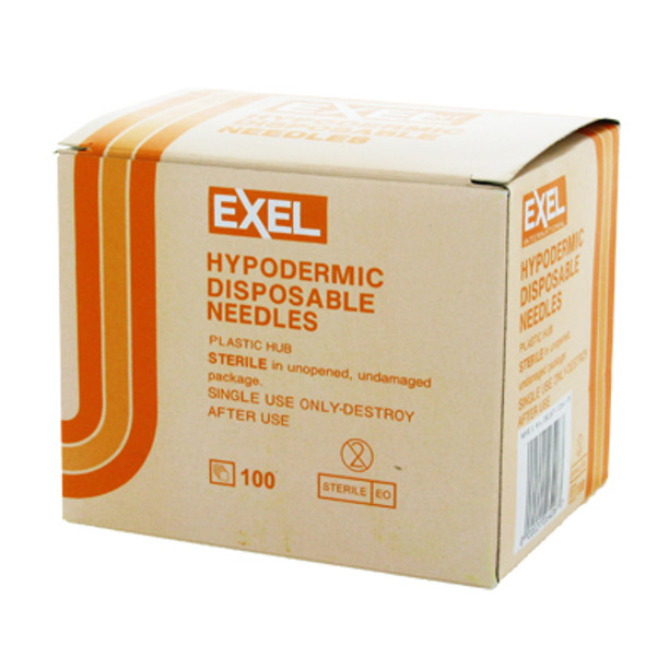 Exel 26403 25G x 5/8 in. Hypodermic Needle with Plastic Hub, Box of 100 Exel 26403 25G x 5/8 in. Hypodermic Needle with Plastic Hub, Box of 100