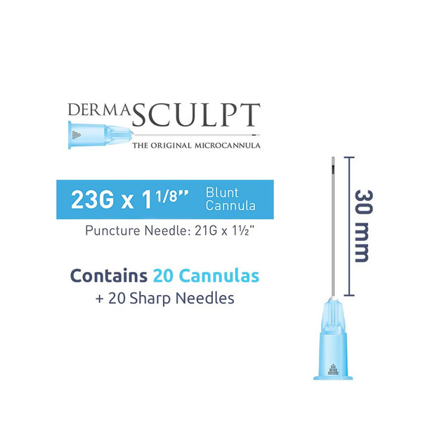 DermaSculpt 23G x 1 _" (30mm). Blunt Bevel Cannula