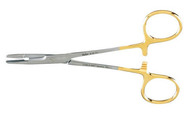 Miltex Olsen-Hegar Needle Holder Scissor Combo, 5.5 in, Serrated, Tungsten Carbide Tips
