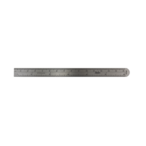 Miltex 18-660 Flexible Stainless Steel Ruler 6 in X 0.5 in, Graduate in Fractional Inches, and mm