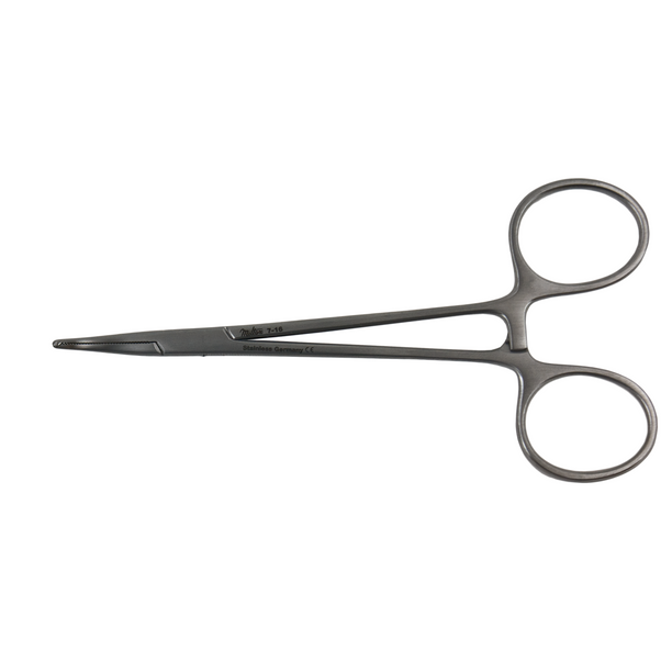 Halsted Mosquito Hemostat 5 in, 1 x 2 Teeth, Curved, Delicate, by Miltex