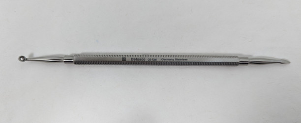 Delasco CE-72M Dextra Hallack Style Comedone Extractor, 6 in, w/Lancet and Fenestrated Cup