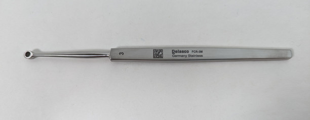 Delasco FCR-3M Dextra Fox Curette 5.5 in Straight 3mm Round