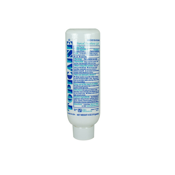 Topicaine TOP4-113-TCRC Lidocaine Gel, 4%, 113 gram tube