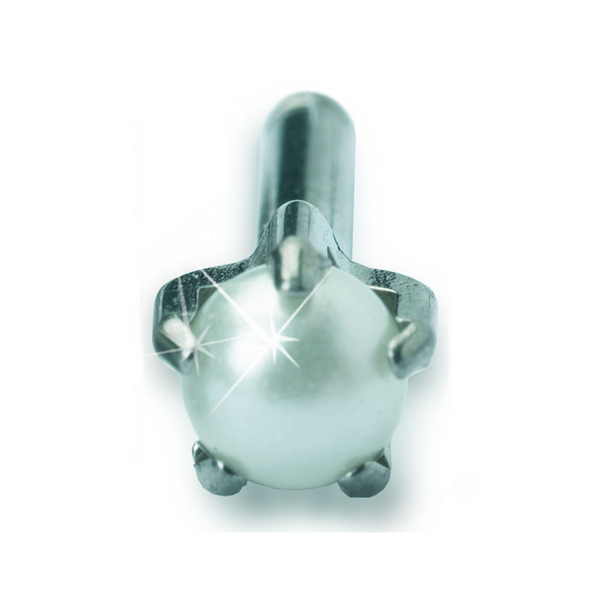 Blomdahl Earring Cassettes for use with Blomdahl Piercing Gun only, Silver Titanium Pearl, Box of 10