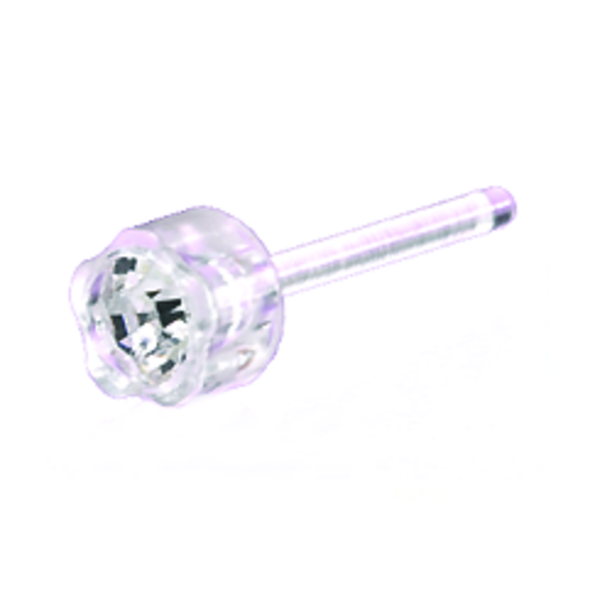 Blomdahl Earring Cassettes for use with Blomdahl Piercing Gun only, Medical Plastic Crystal, Box of 10