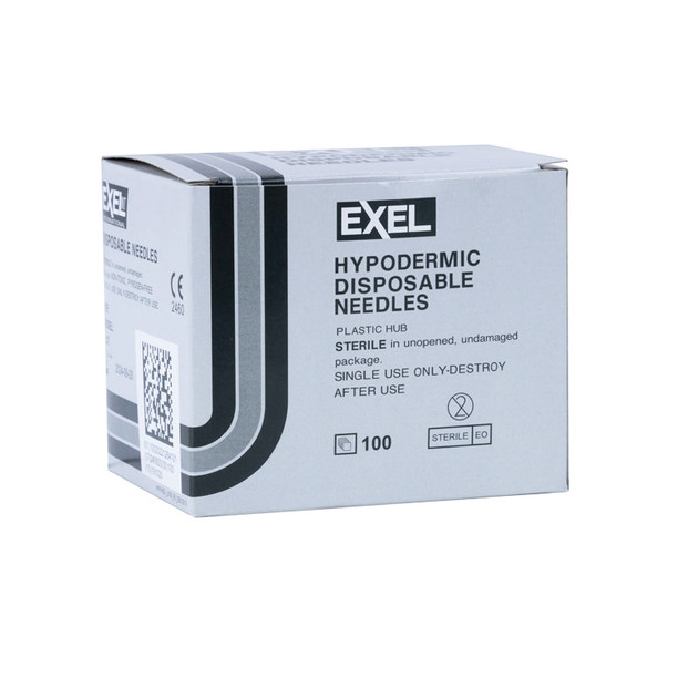 Exel 26412 22G x 1 1/2 in. Hypodermic Needle with Plastic Hub, Box of 100